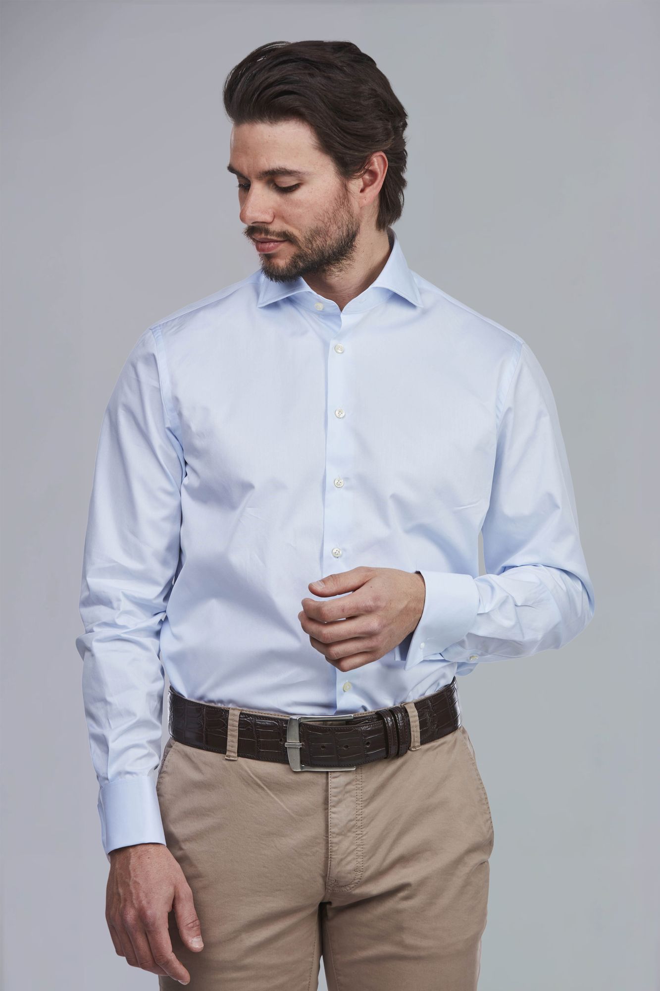 Skjorta, Dressed Wintwill Shirt, Dubbel Manschett Ljusblå, 46, Hansen & Jacob - 46