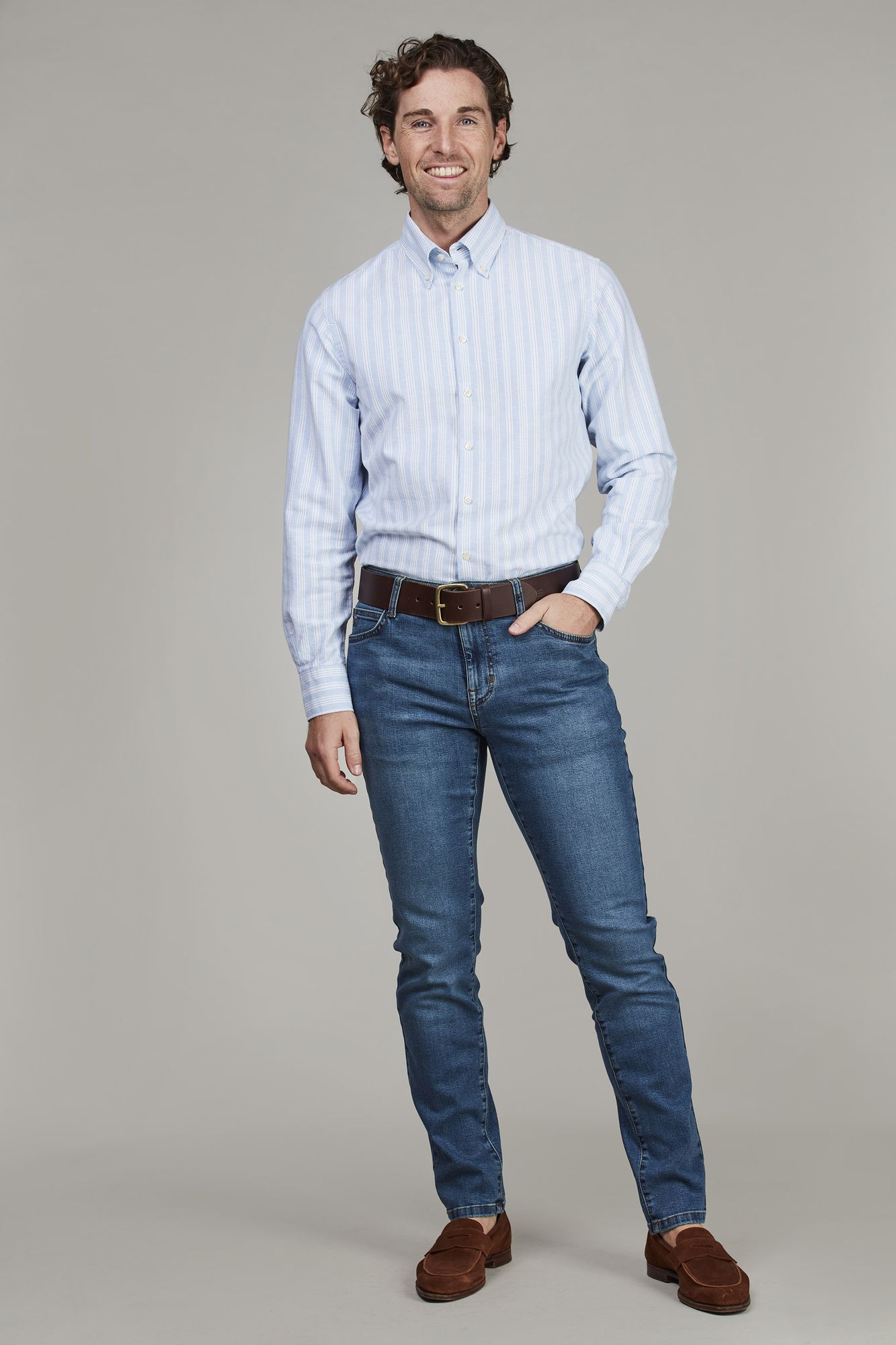 Exklusiva Jeans, 5-pkt Cape Town Silk Touch Denim, Ljusblå, 30/34, Hansen & Jacob - 30/34
