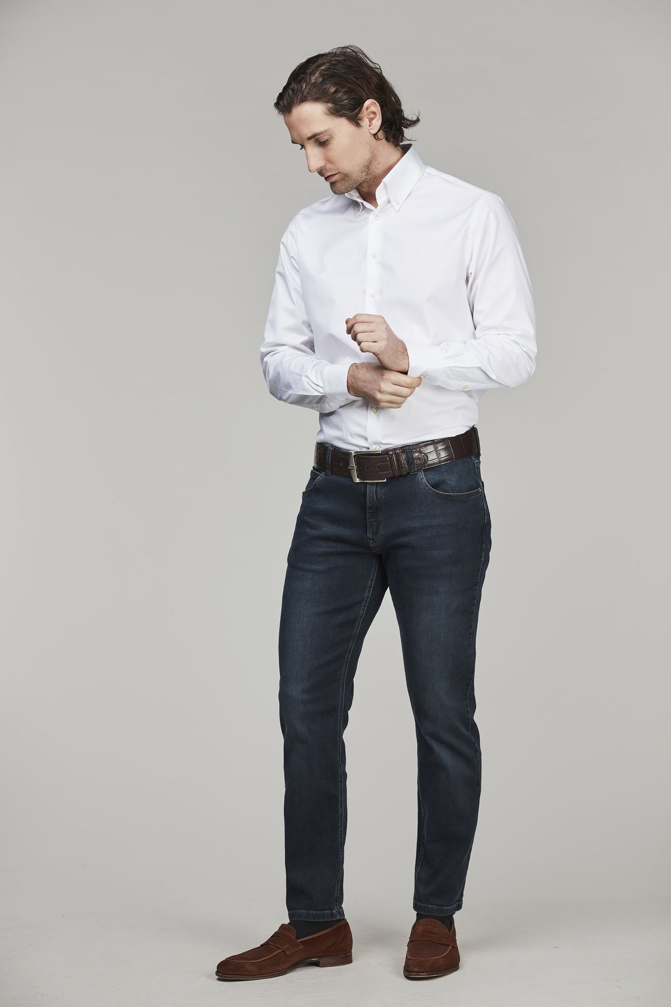 Exklusiva Jeans, 5-pkt Cape Town Silk Touch Denim, Blå, 33/32, Hansen & Jacob - 33/32