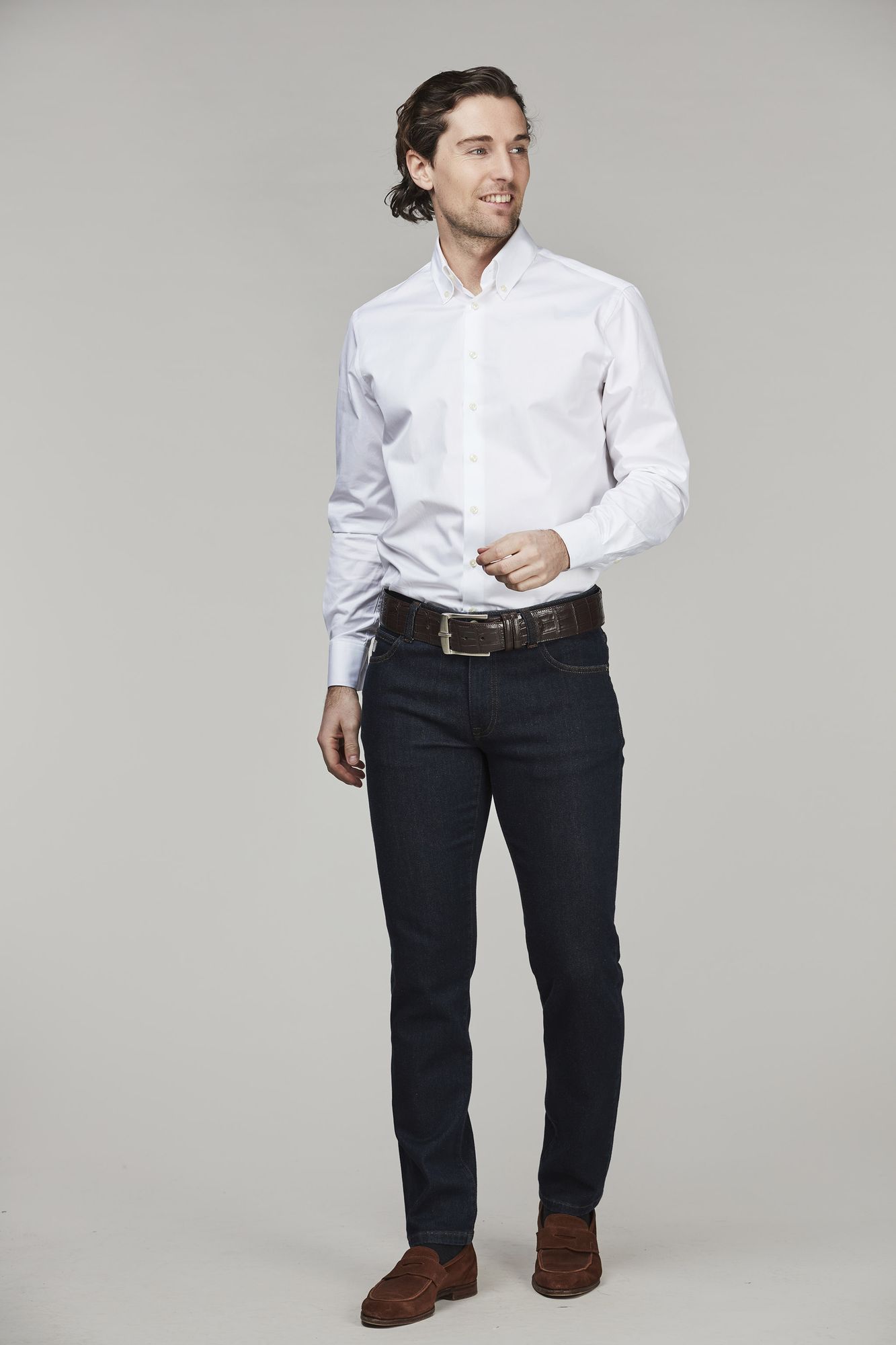 Exklusiva Jeans, 5-pkt Cape Town Silk Touch Denim, Marinblå, 38/32, Hansen & Jacob - 38/32