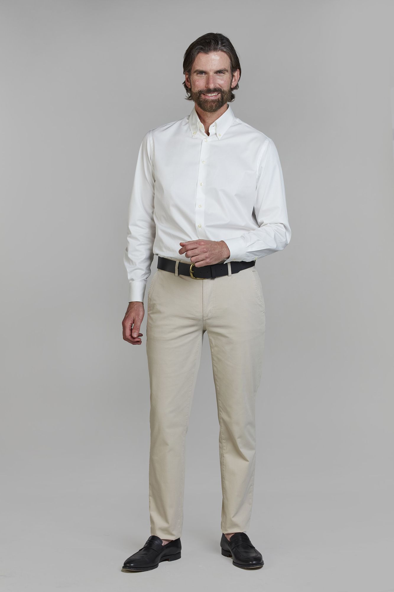 Exklusiva Chinos, Classic Chino Aerodyn High Stretch, Beige, 33/30, Hansen & Jacob – 33/30