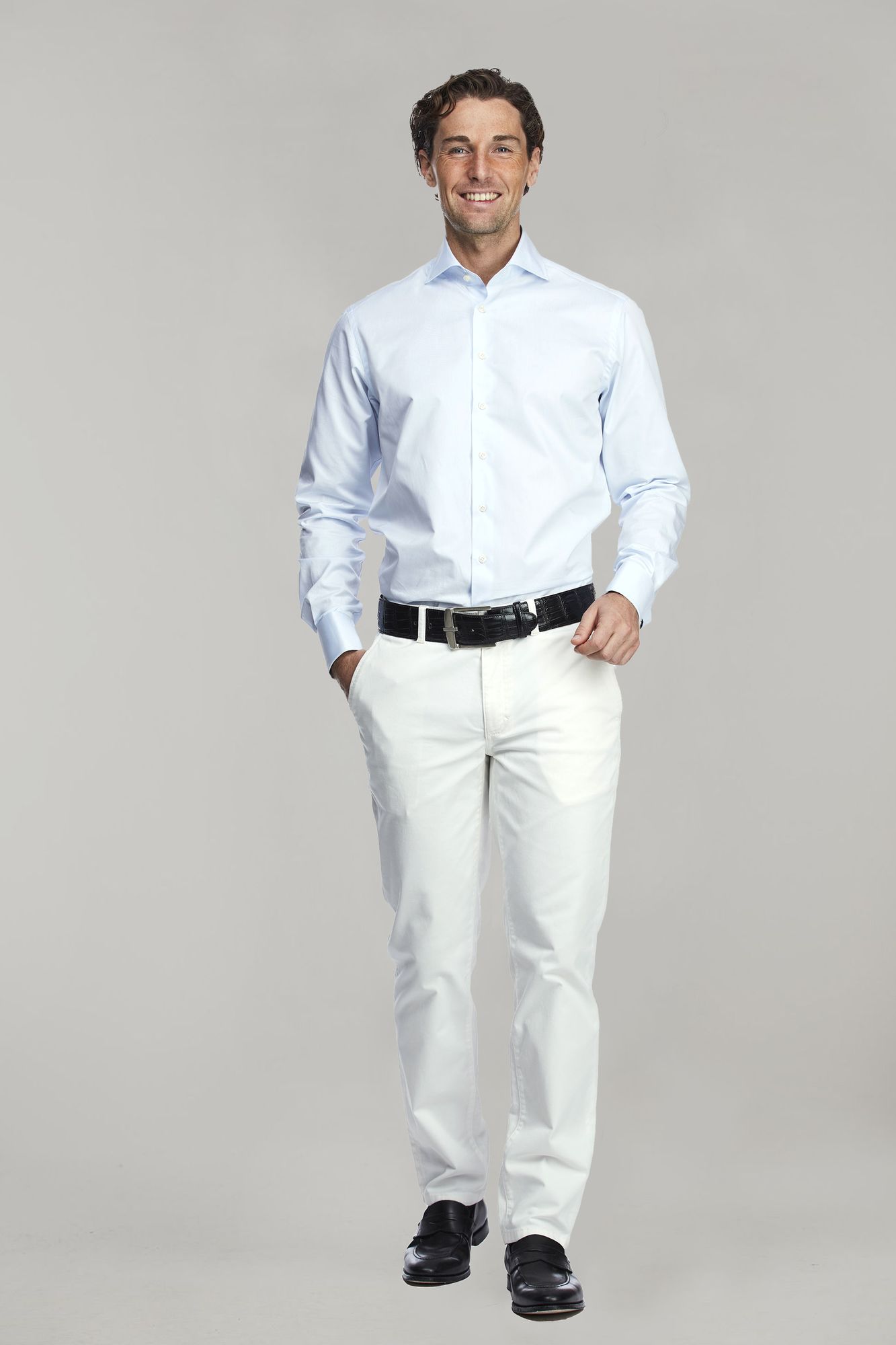 Exklusiva Chinos, Classic Chino Cotton White, Vit, 32/32, Hansen & Jacob – 32/32