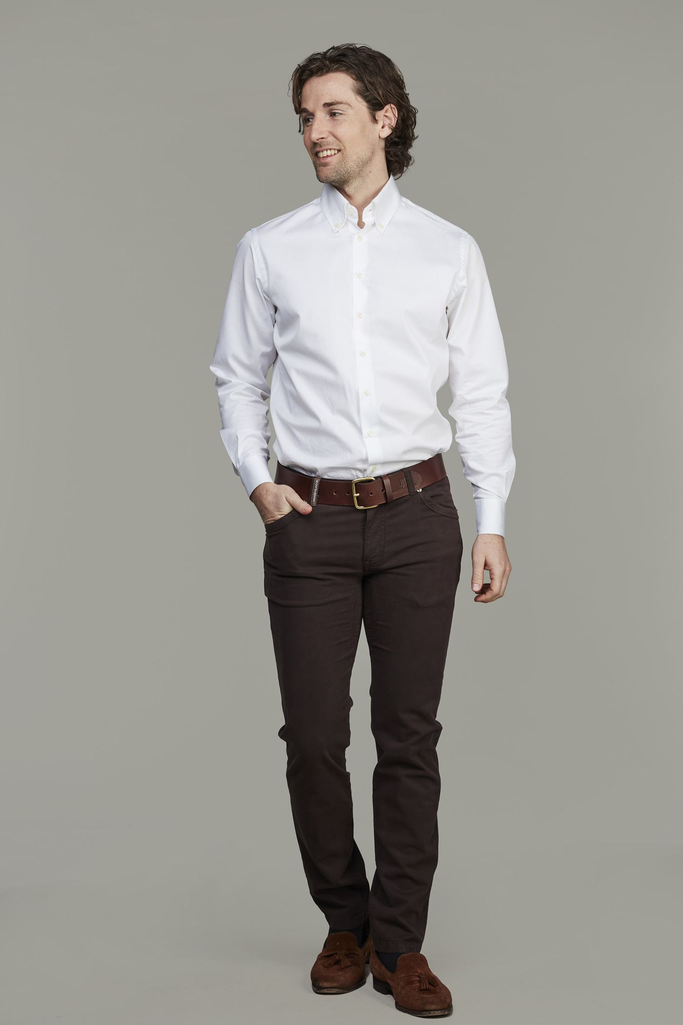 5-pkt Cut N´Sew Aerodyn Stretch, Mörkbrun, 32/32, Hansen & Jacob - 32/32