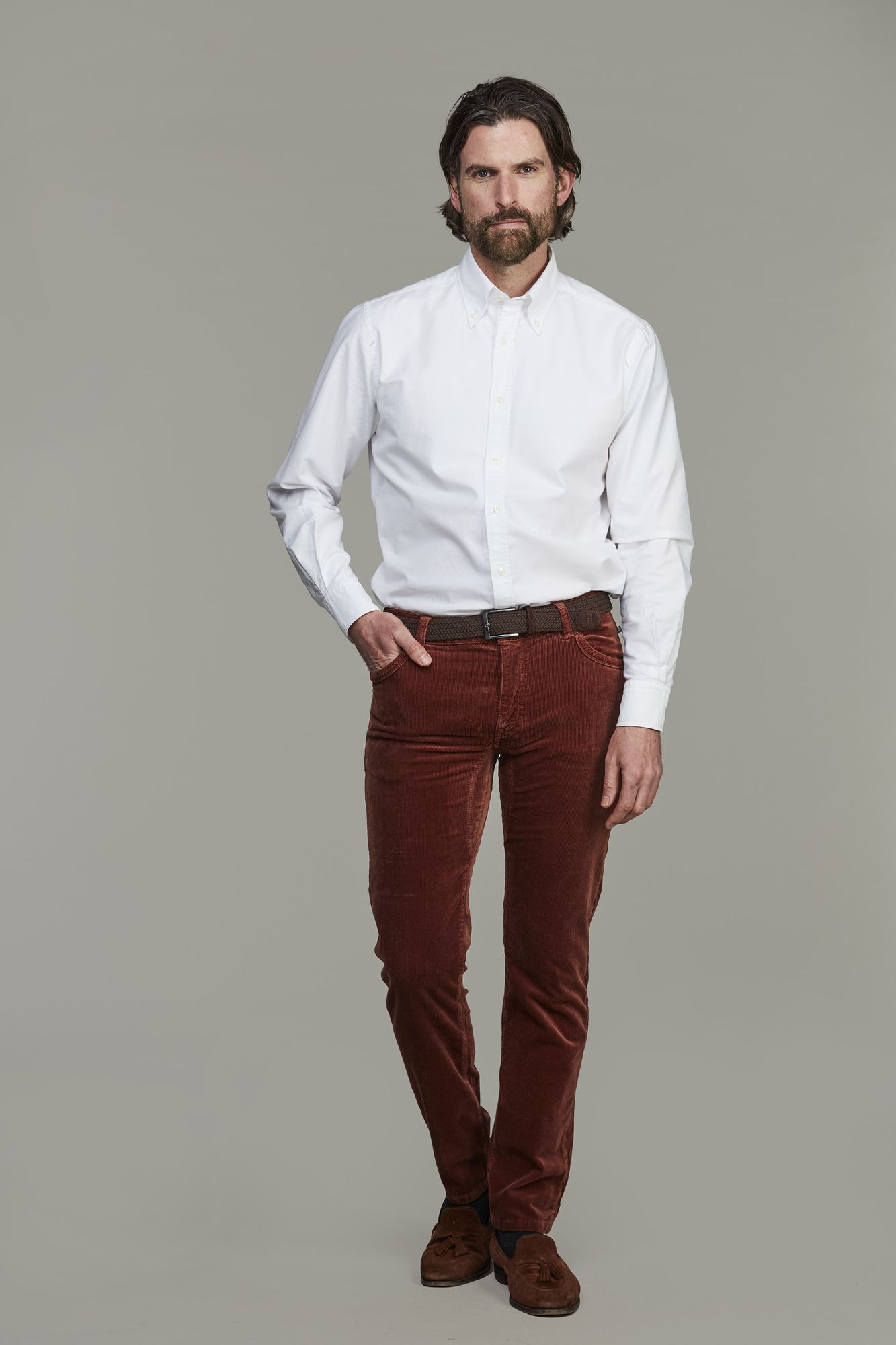 5-pkt Cut N´Sew Cord, Röd, 32/34, Hansen & Jacob - 32/34