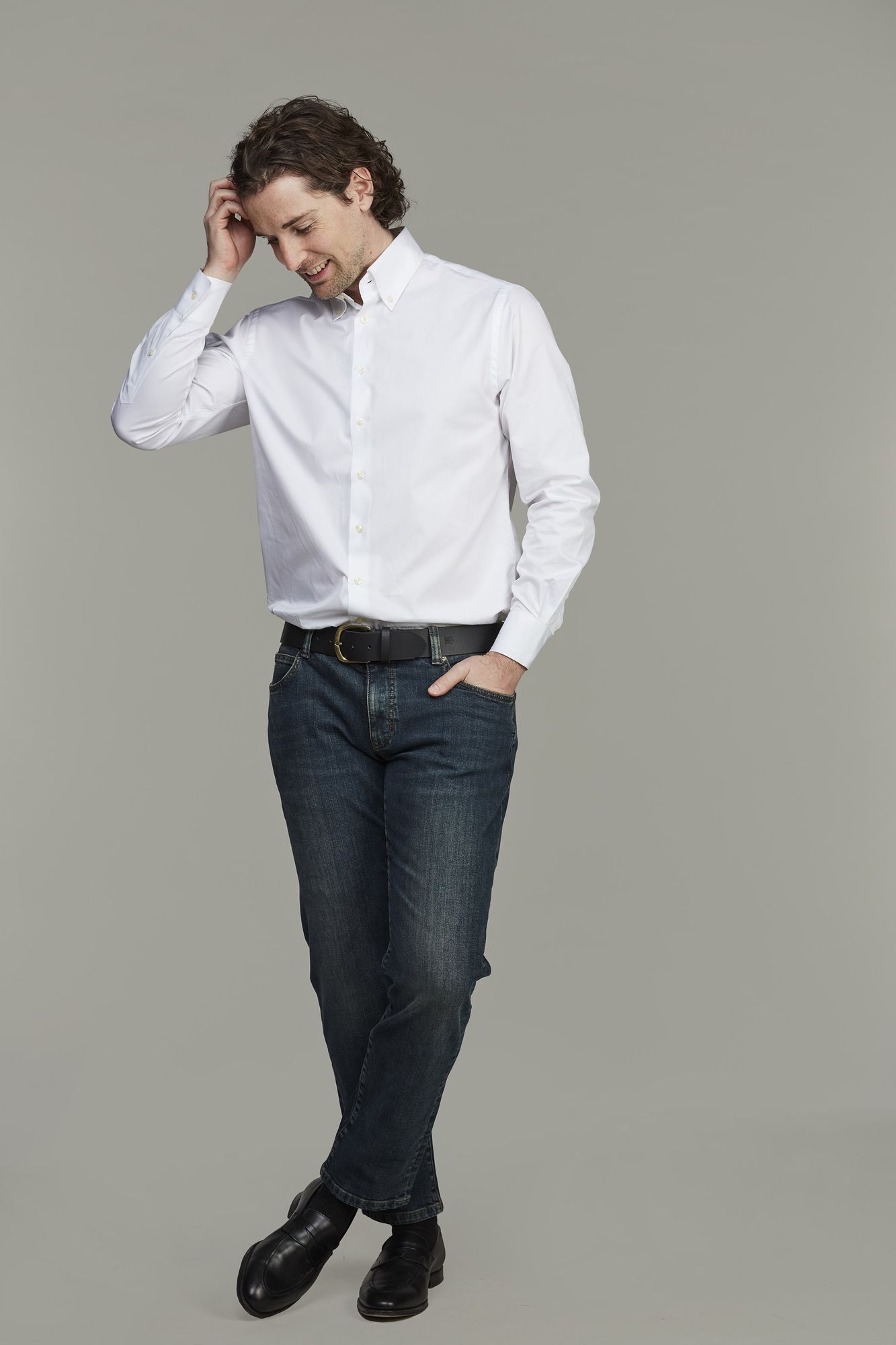 Exklusiva Jeans, 5-pkt Cape Town Denim Tinted, Mörkblå, 40/32, Hansen & Jacob – 40