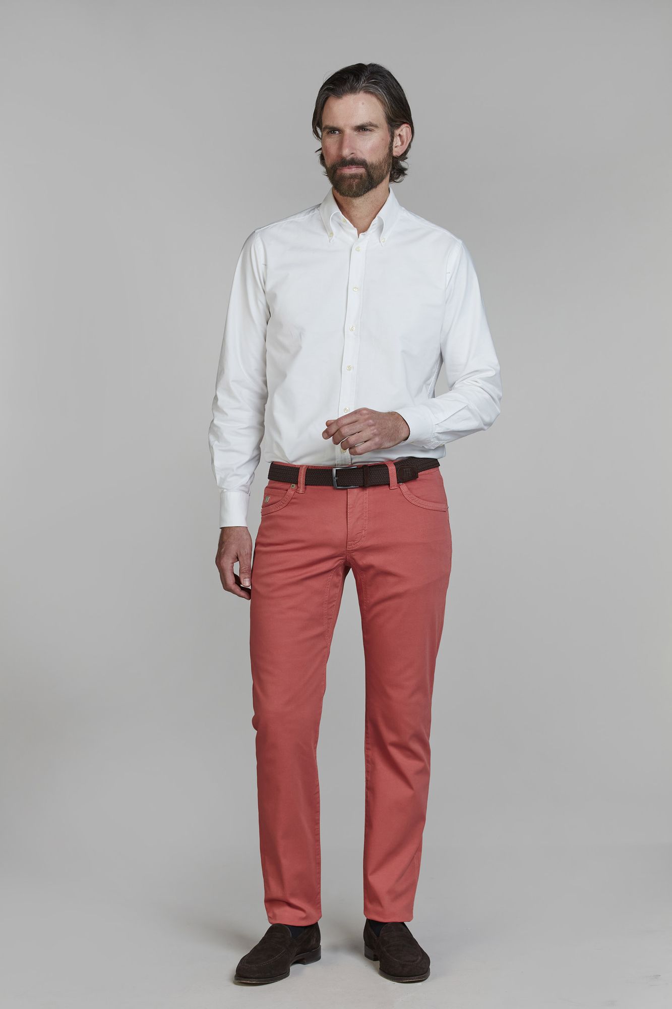 5-pkt Cut N´Sew Pan Oxford, Röd, 38/32, Hansen & Jacob - 38/32