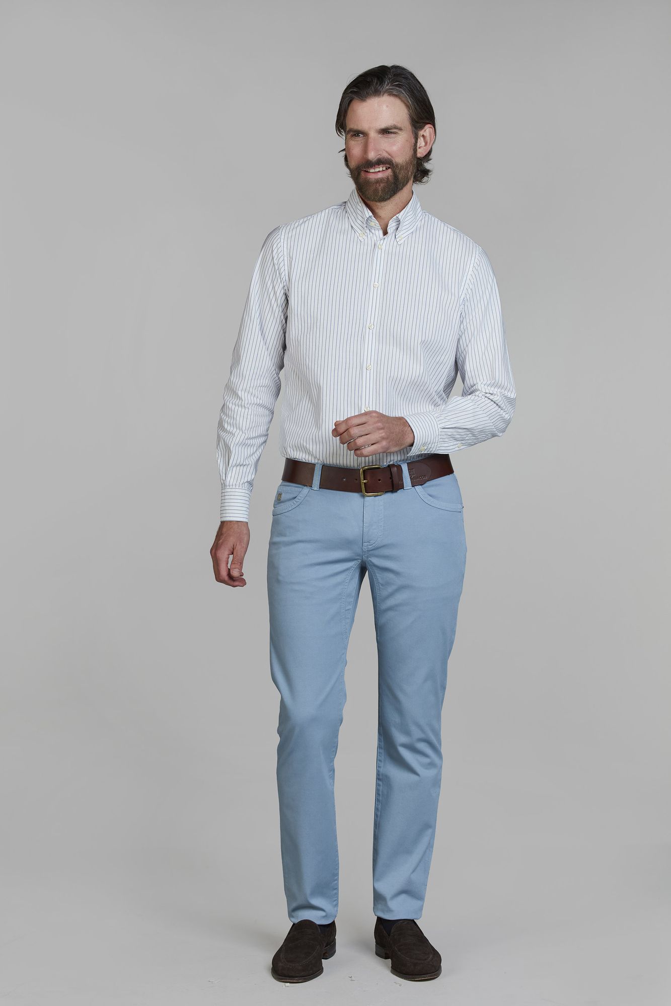 5-pkt Cut N´Sew Pan Oxford, Mellan Blå, 35/32, Hansen & Jacob - 35/32