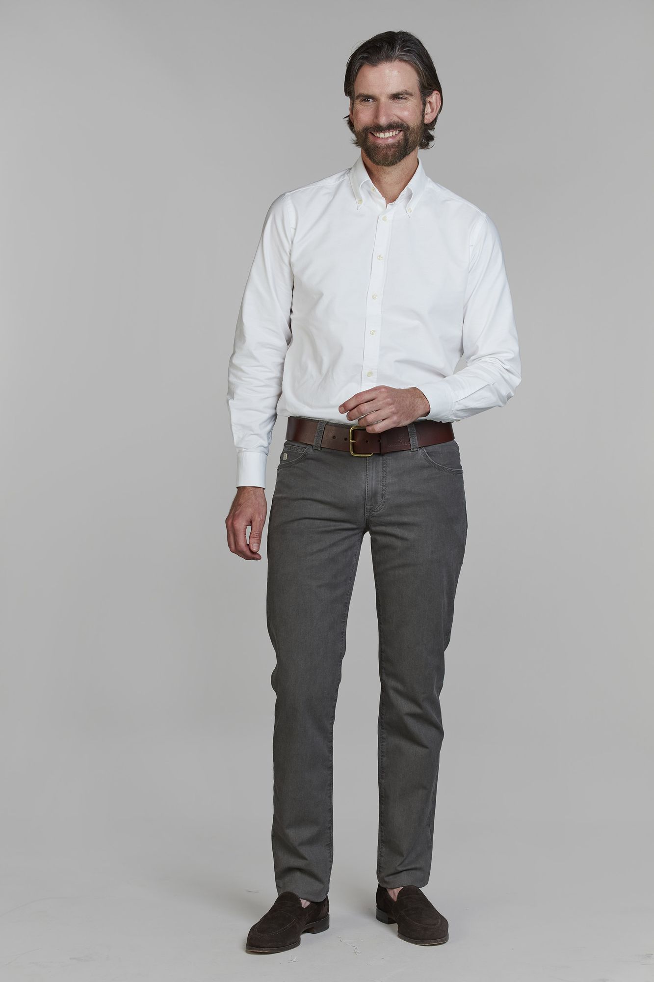 5-pkt Twill Melange, Mörkgrön, 34/32, Hansen & Jacob – 34/32