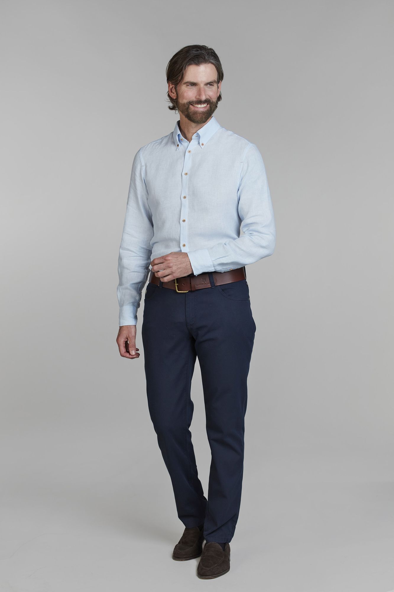 5-pkt Diamond Stretch, Marinblå, 30/32, Hansen & Jacob – 30/32