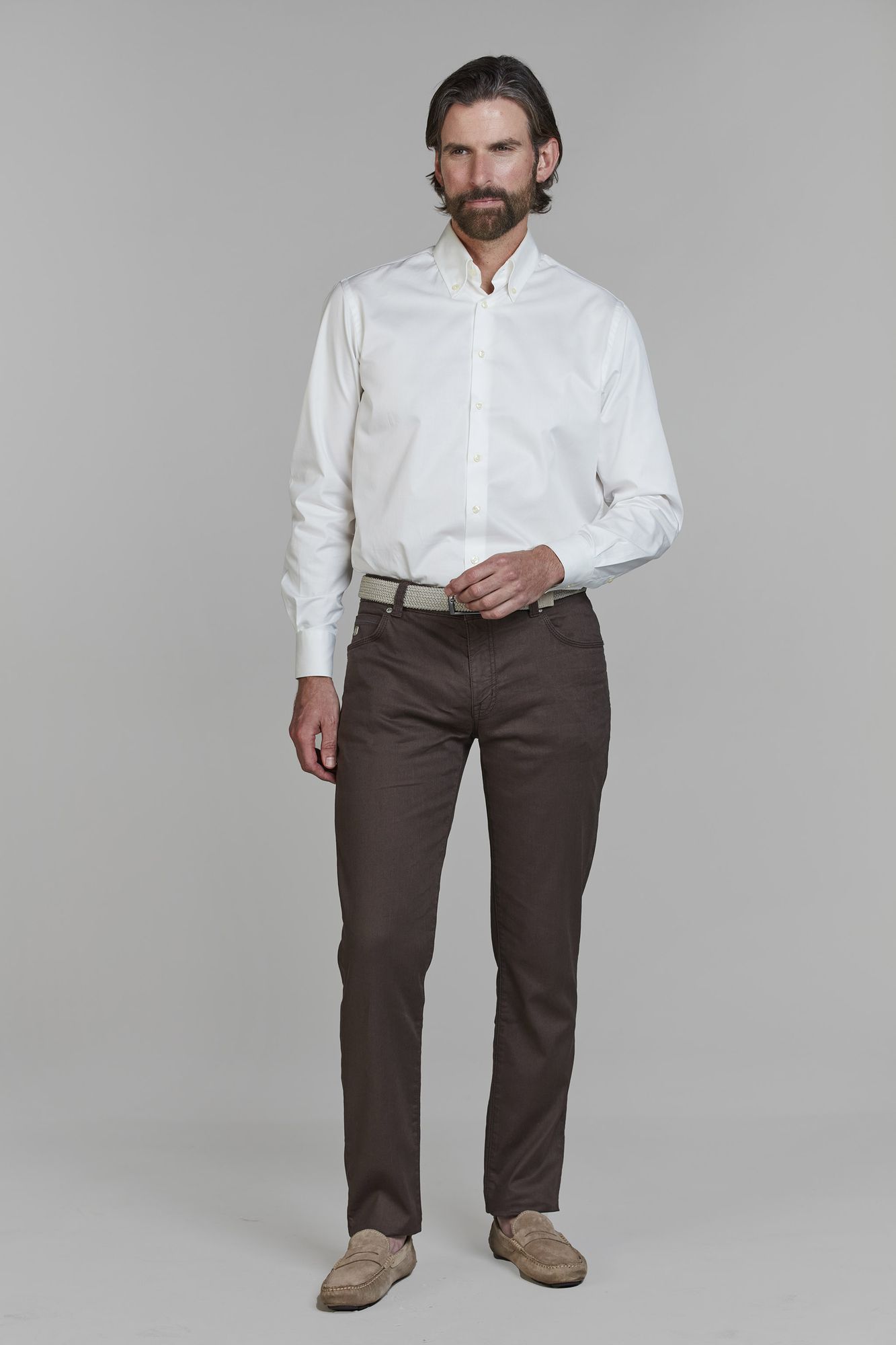 5-pkt Linen Blend, Mörkbrun, 29/32, Hansen & Jacob – 29/32