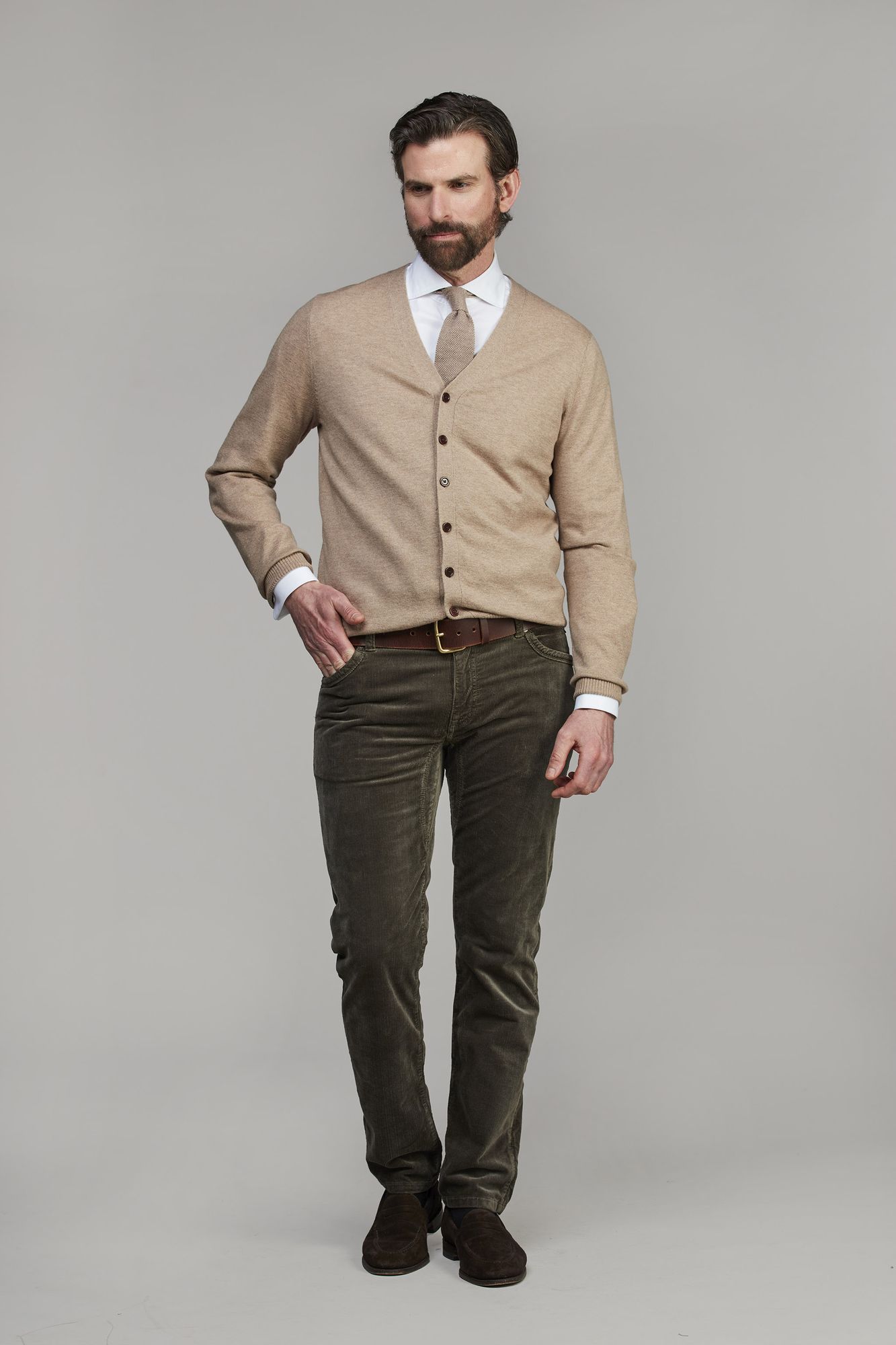 5-pkt Cut'n Sew Enso Cord MÖRKGRÖN