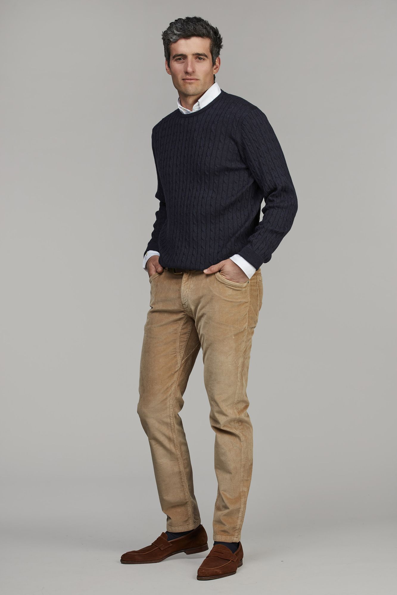 5-pkt Cut'n Sew Enso Cord MÖRK BEIGE