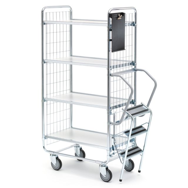 Step trolley 100 4 shelves