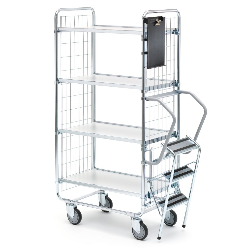 Step trolley 100 4 shelves