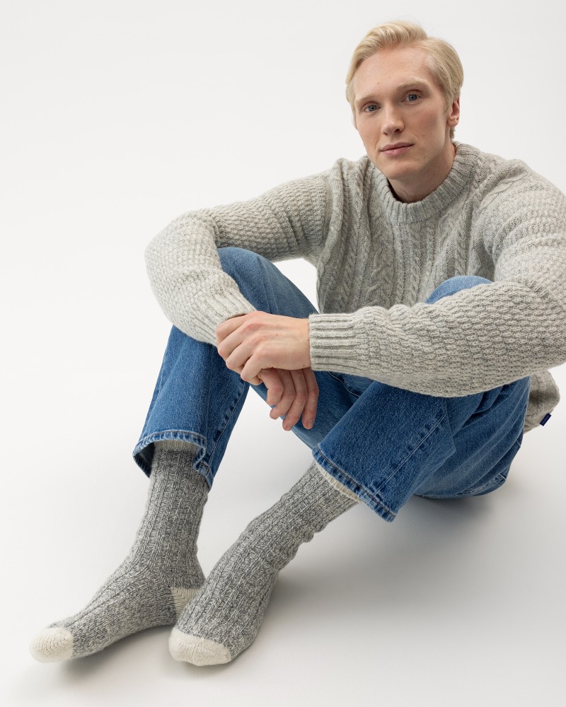 Brommö raggsocka Brommö raggsocka Grey Mel./Off White