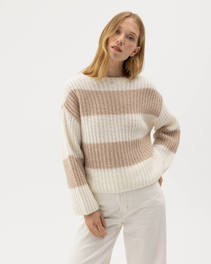 Cajsa Sweater Off White/Warm Sand