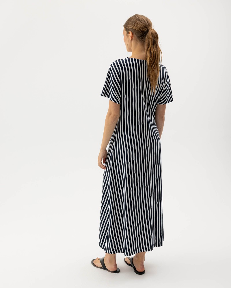 Ellen Capsleeve Dress Navy/Off White