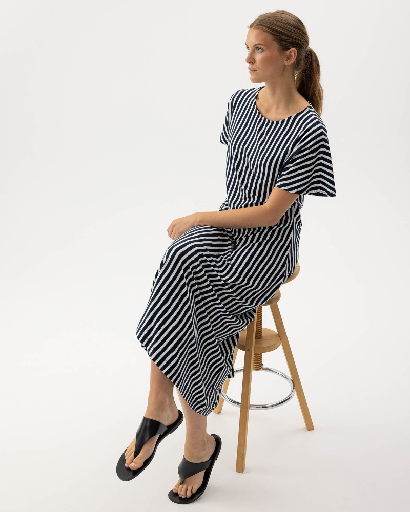 Ellen Capsleeve Dress Navy/Off White