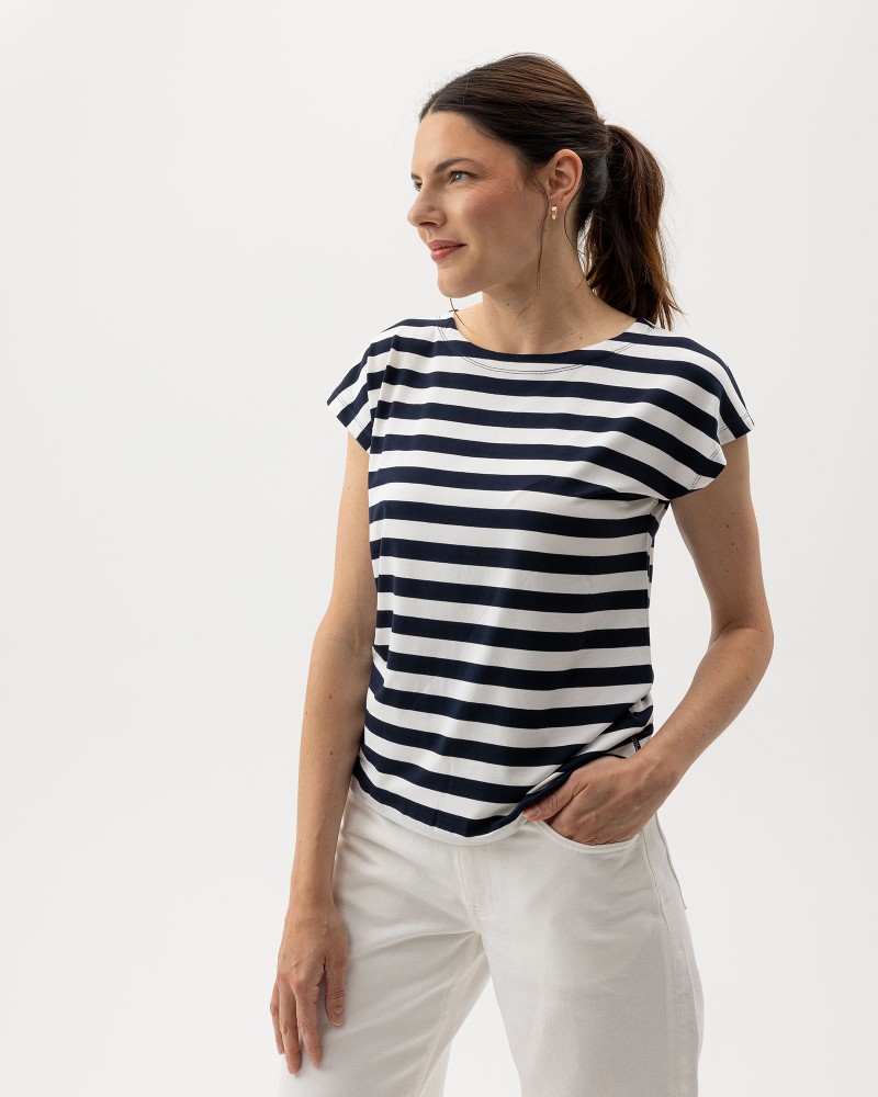 Ellen Capsleeve White/Navy