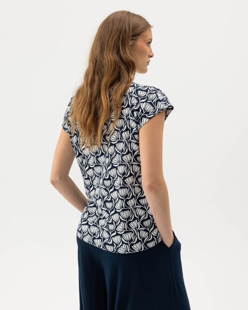 Ellen Capsleeve Navy (pattern)