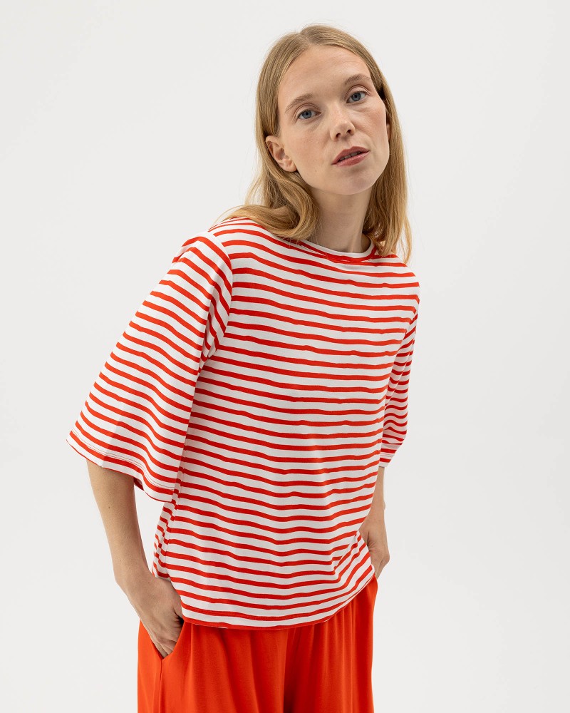 Ellen Tee Off White/Bright Red