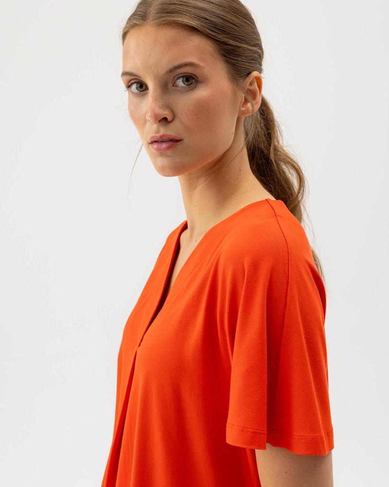 Ellen V-neck Top Bright Red