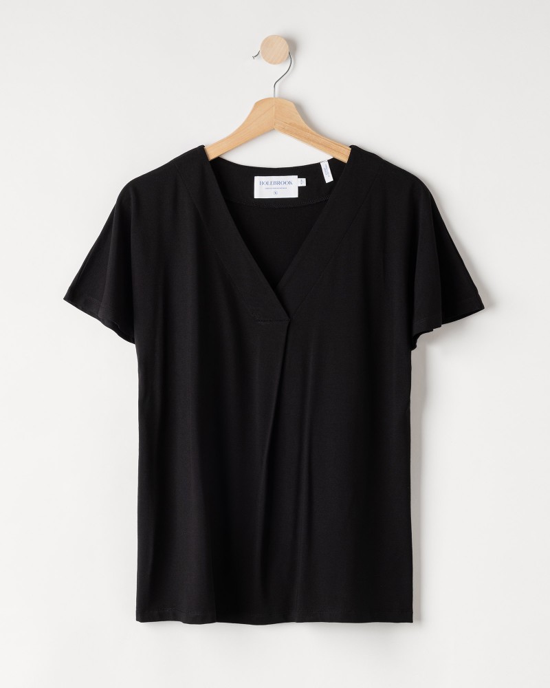 Ellen V-neck Top Black
