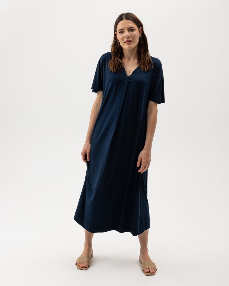 Esther V-neck Dress Navy