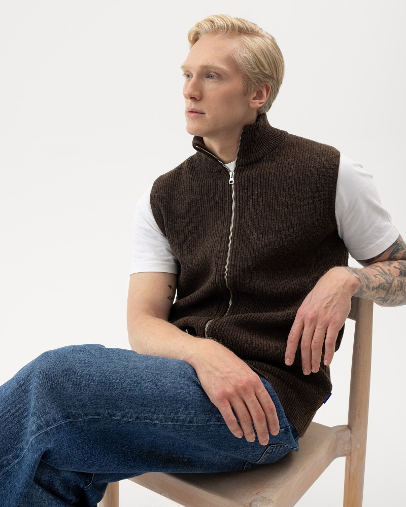 Frank Vest Brown Mel.