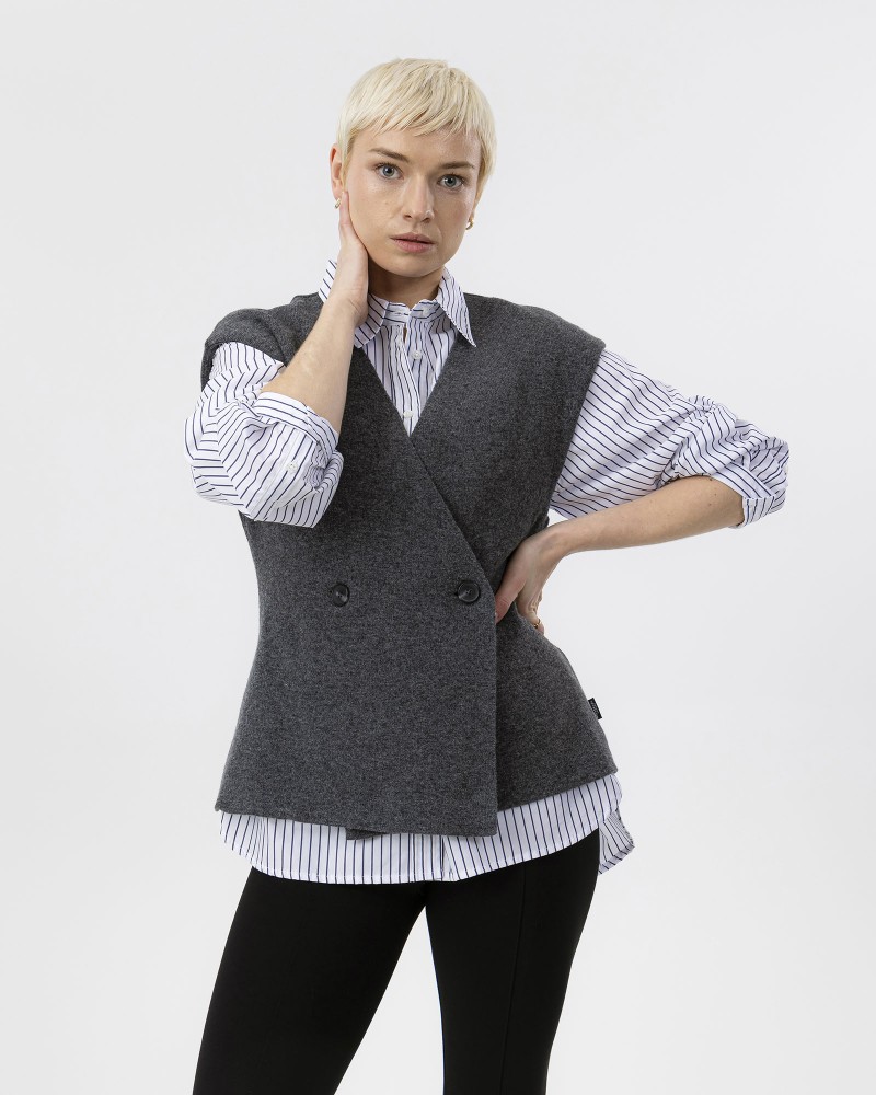 Ingela Waistcoat Dark Grey Mel.