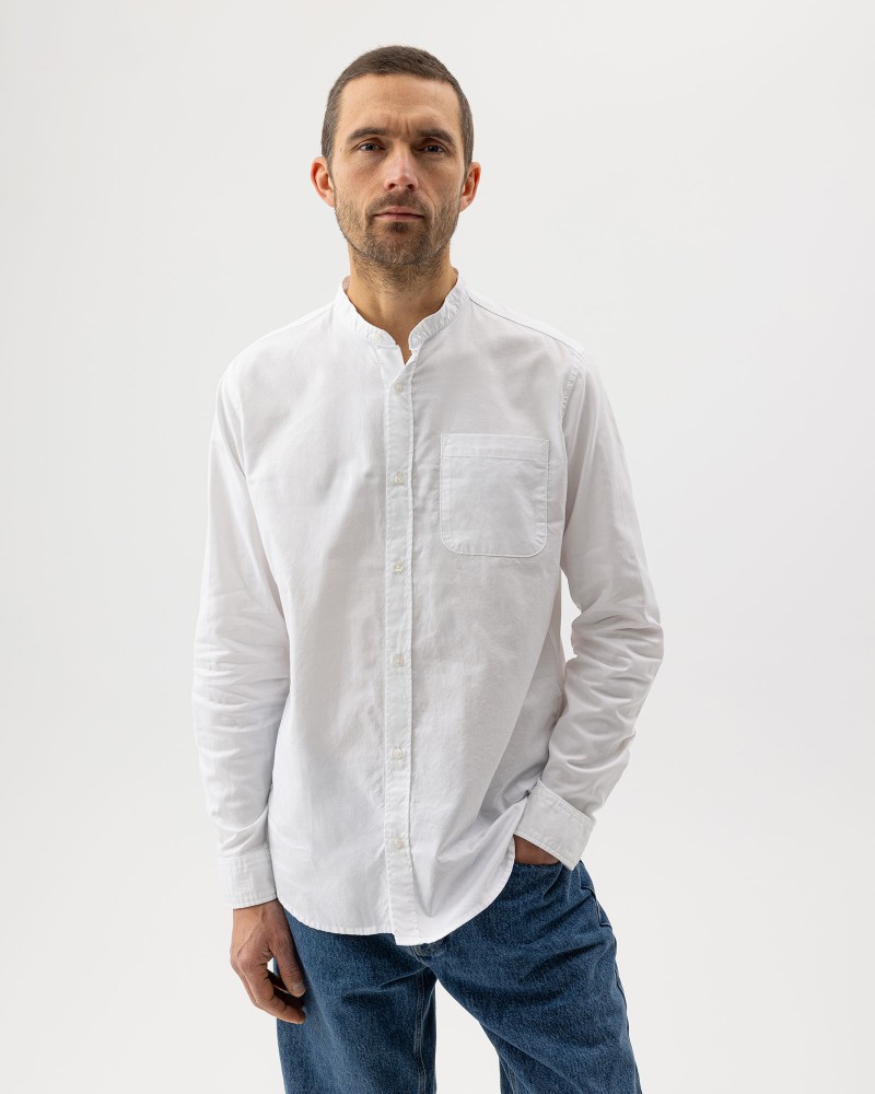 Jan Collarless Shirt White