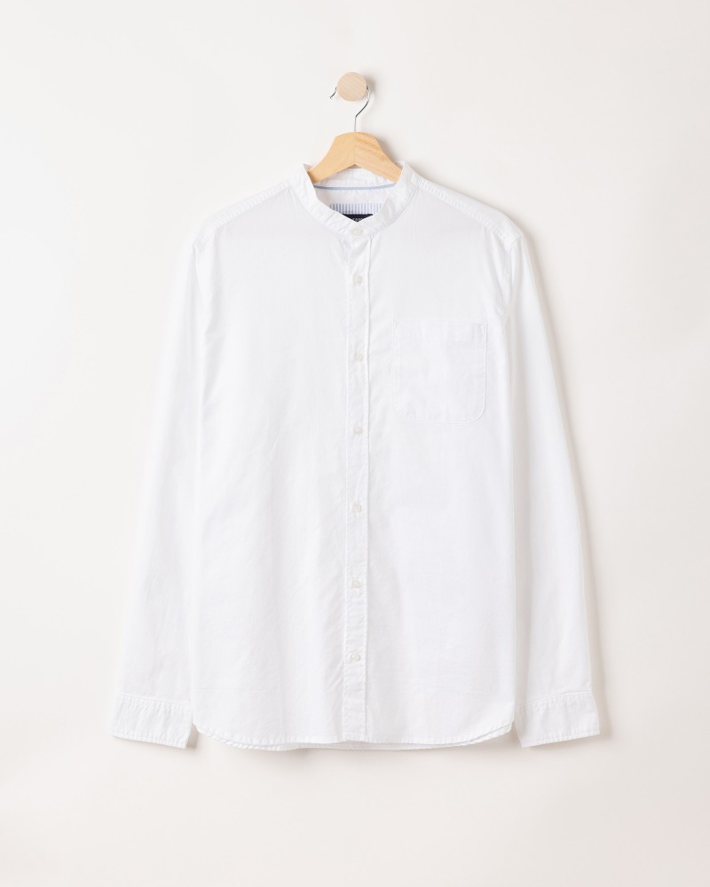 Jan Collarless Shirt White