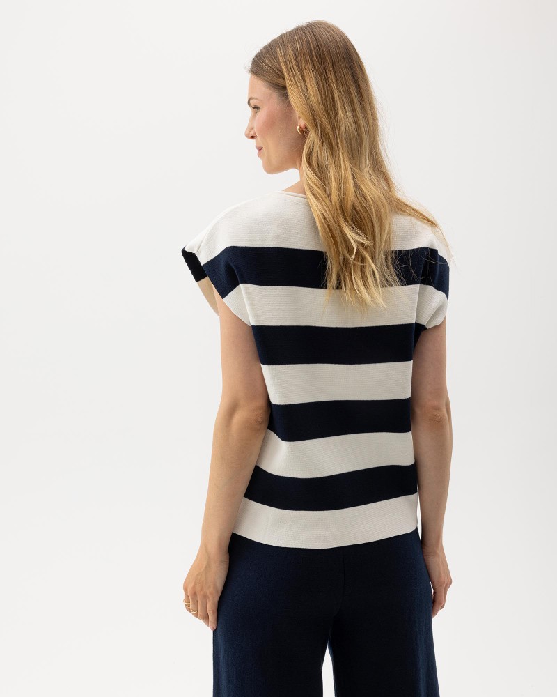 Jane Capsleeve Off White/Navy