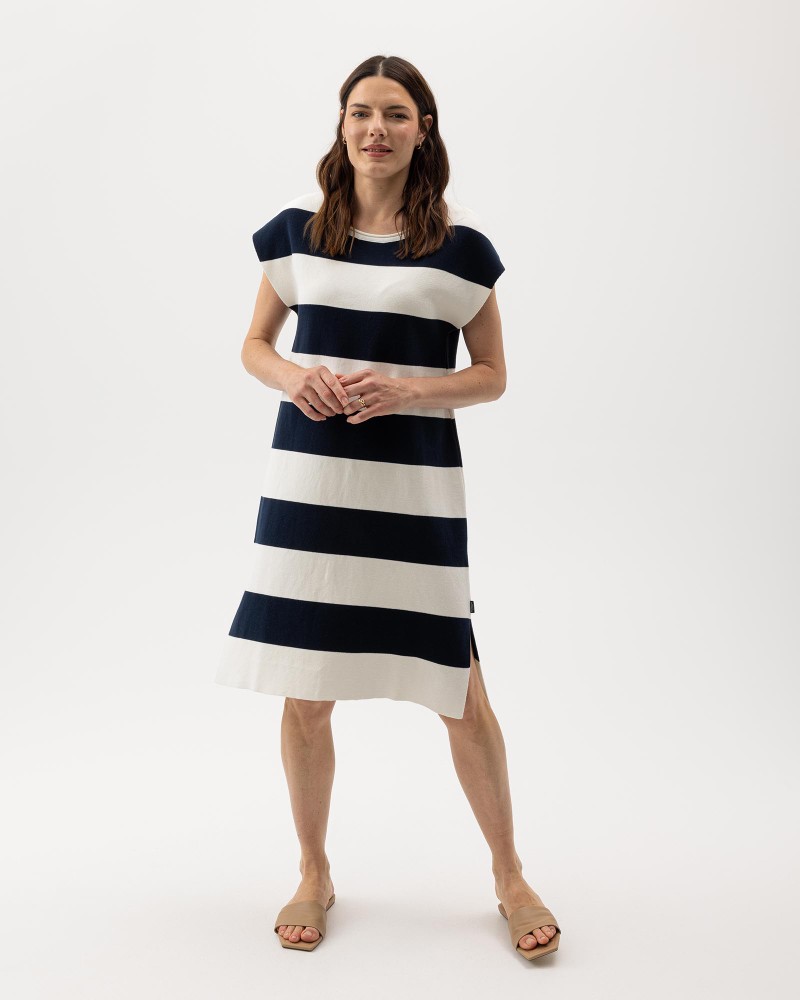 Jane Dress Off White/Navy