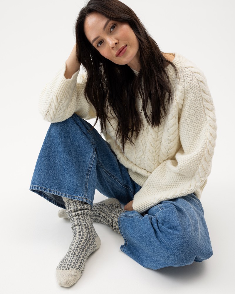 Järvsö Raggsocka Järvsö Raggsocka Off White Mel.