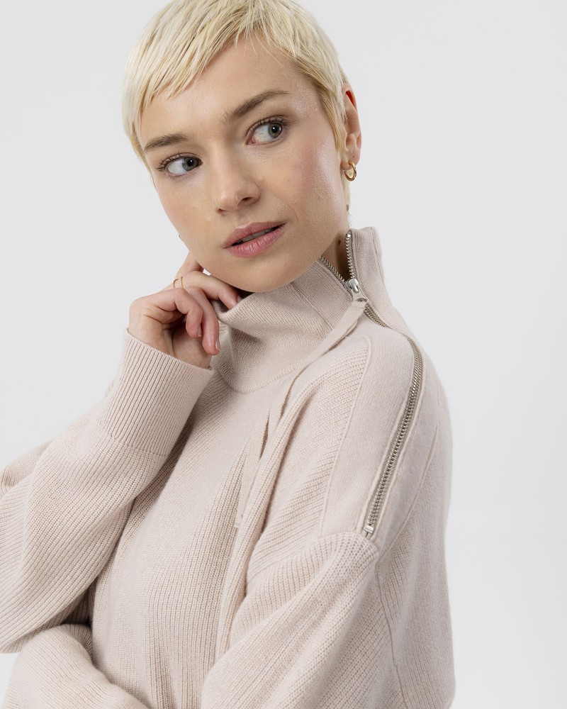 Kristina Zip Sweater Oyster