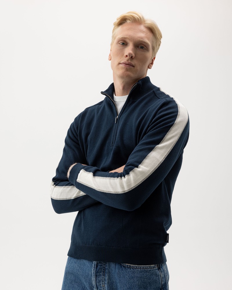 Ludvig T-neck WP Navy/Off White