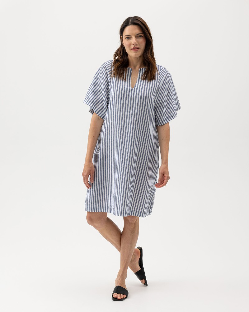 Lydia Tunic Dress Navy/White