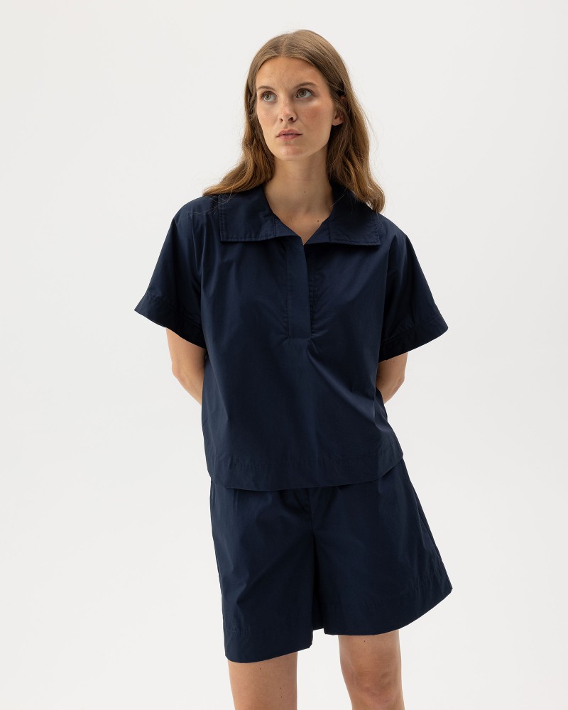 Marie Pop Over Top Navy