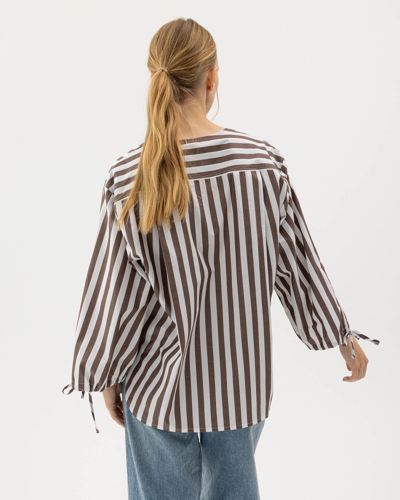 Marie Shirt Dark Brown/White