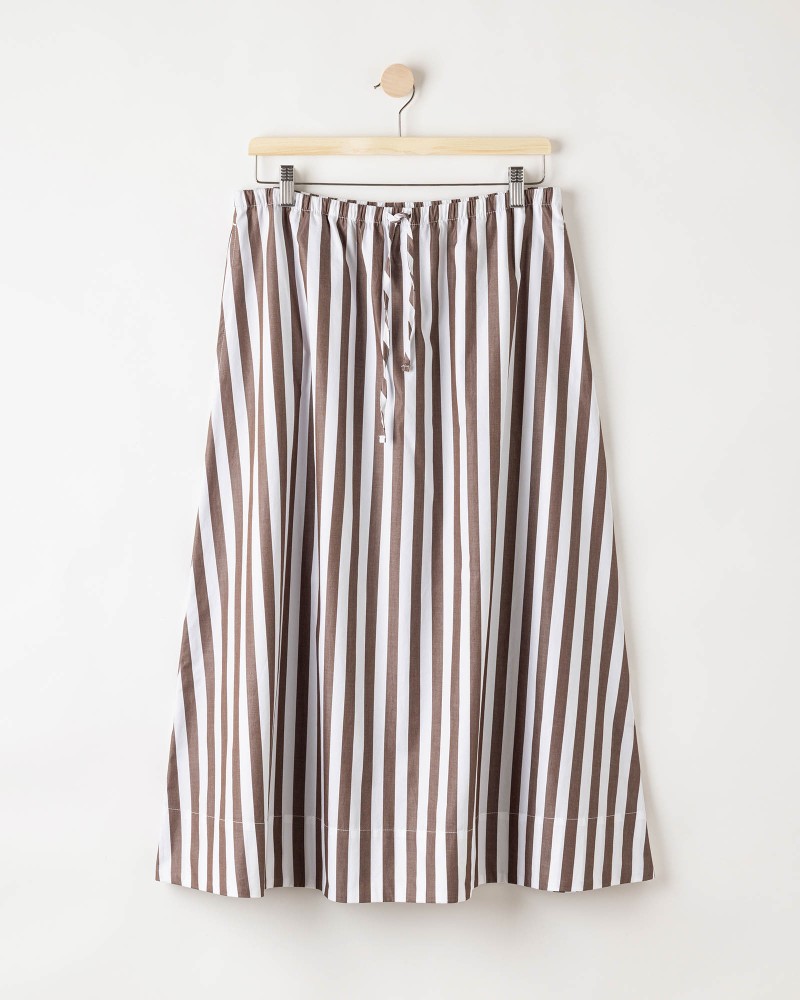 Marie Skirt Dark Brown/White