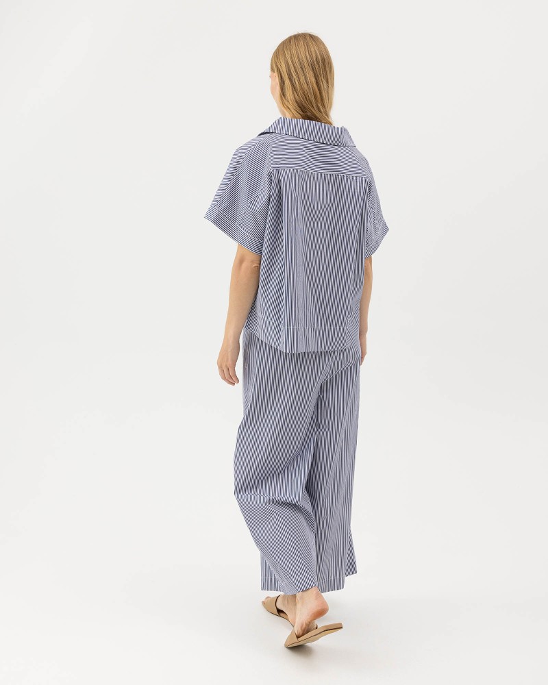 Marie Wide Pants Navy/White