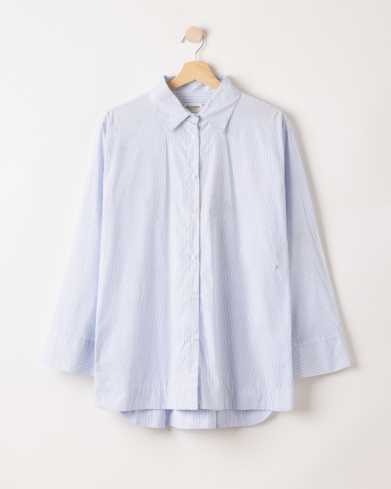 Micaela Shirt White/Light Blue