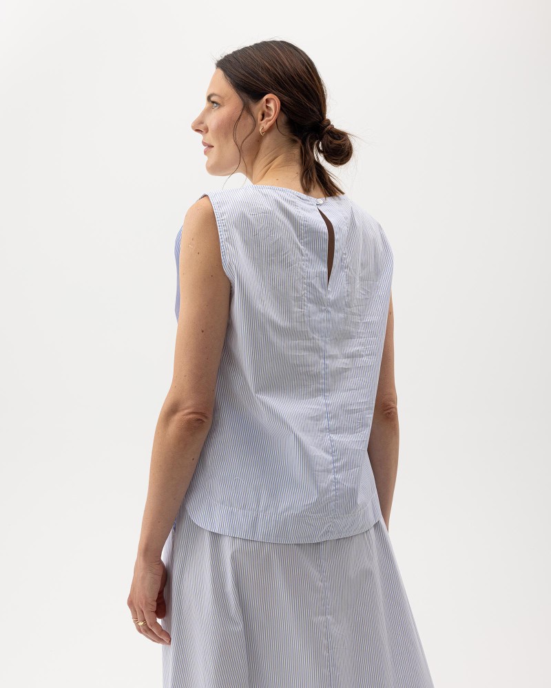 Micaela Top White/Light Blue