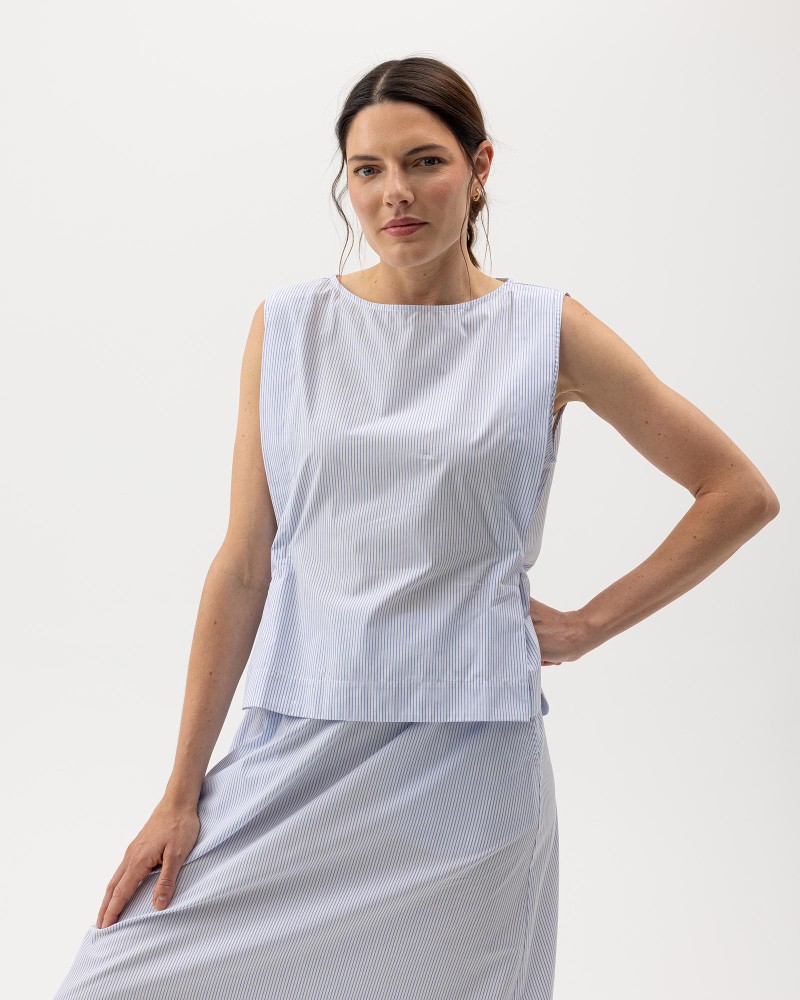 Micaela Top White/Light Blue
