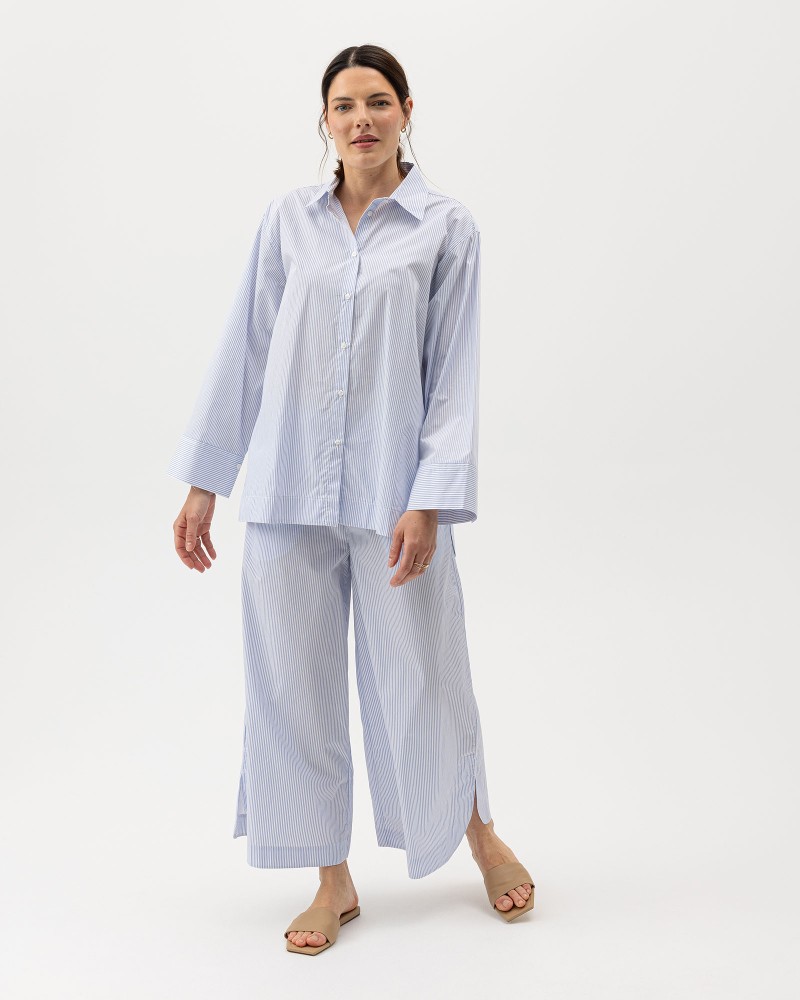 Micaela Wide Pants White/Light Blue