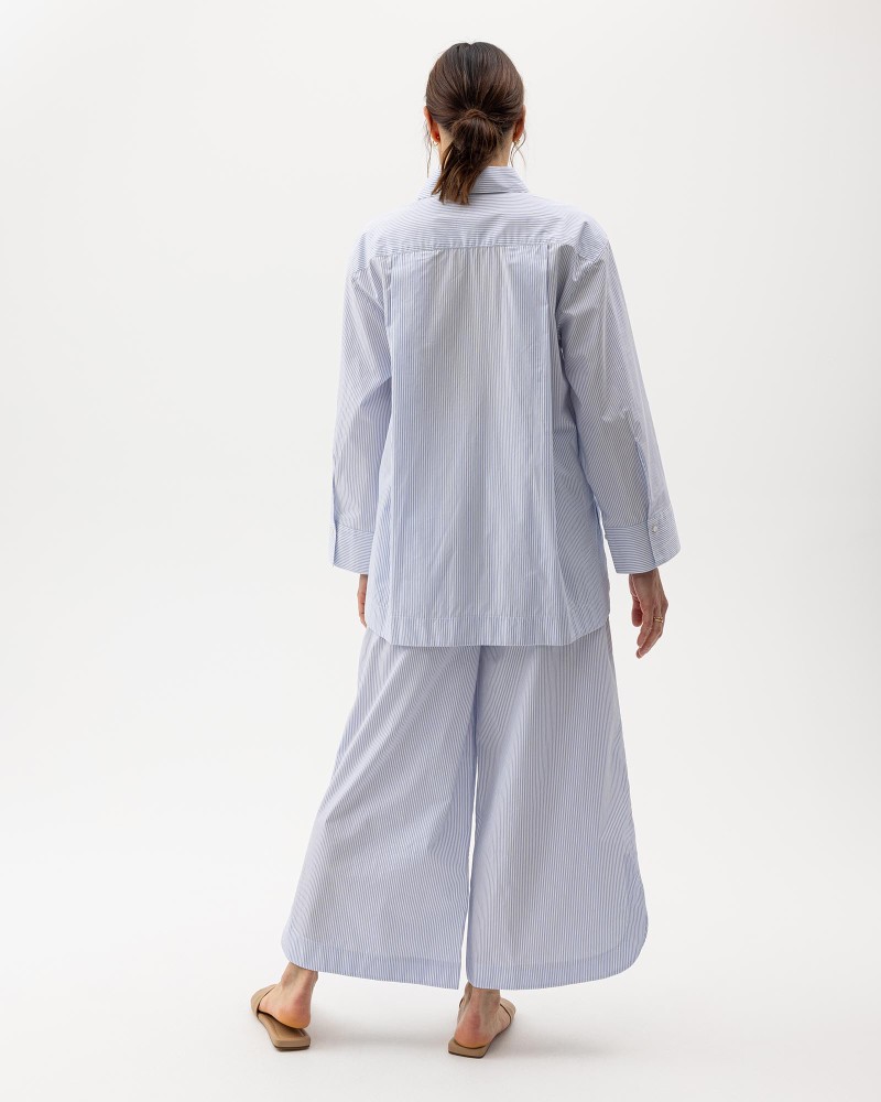 Micaela Wide Pants White/Light Blue