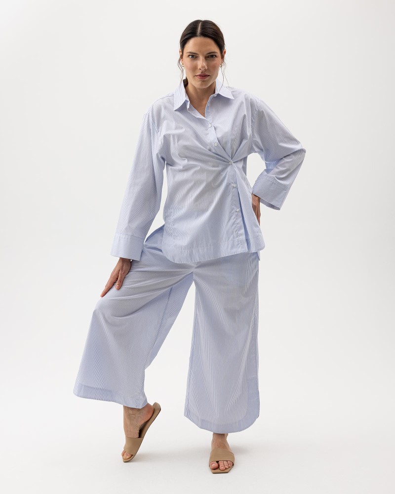 Micaela Wide Pants White/Light Blue