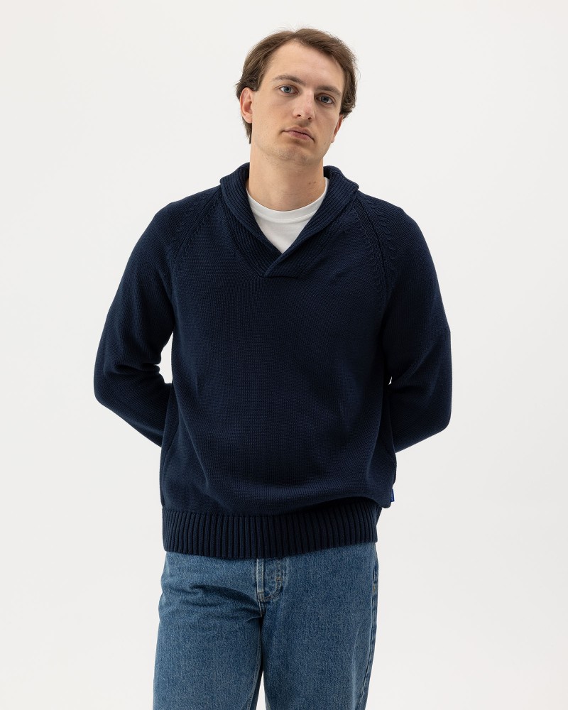 Roger Shawl Collar Navy