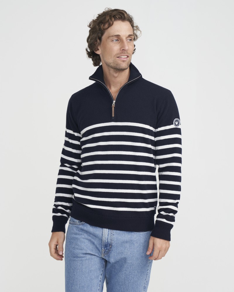 Stellan T-neck WP Navy/Off White